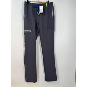 FIGS Mens Performance Cairo Contrast Bottom Cargo Pants Grey Charcoal Sz S Tall